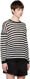 Isabel Benenato Black & White Striped Sweater