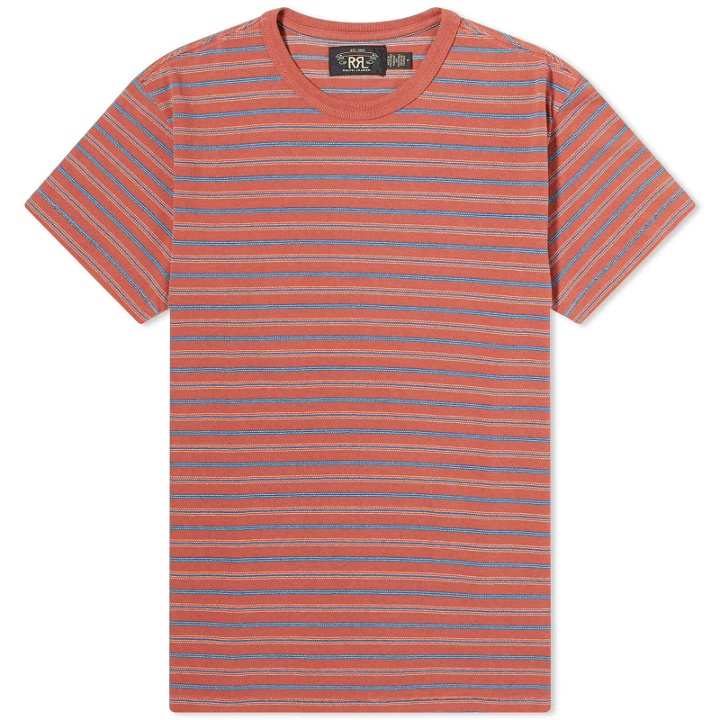 Photo: RRL Men's Stripe T-Shirt in Orange Multi
