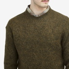 Merely Made Men's Melange Mohair Knit in Army Khaki