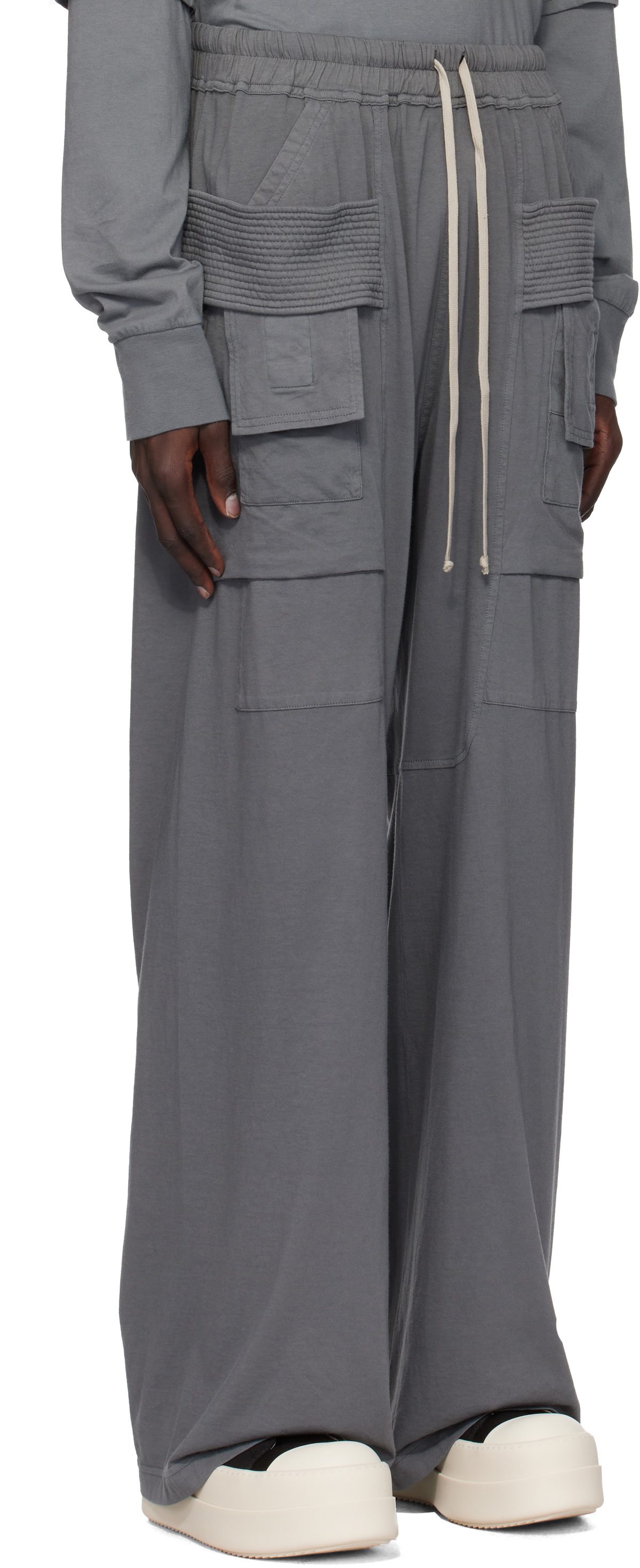 Rick Owens DRKSHDW Gray Porterville Creatch Wide Drawstring Cargo