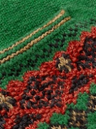 RRL - Shawl-Collar Wool-Blend Jacquard Zip-Up Cardigan - Green
