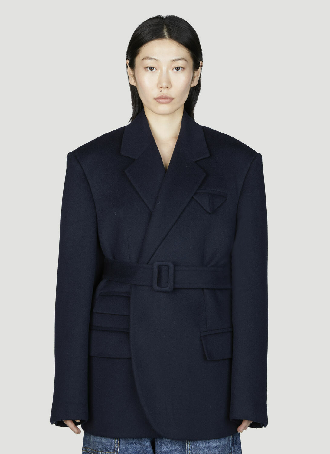 Bottega Veneta Double Wool Cashmere Belted Jacket