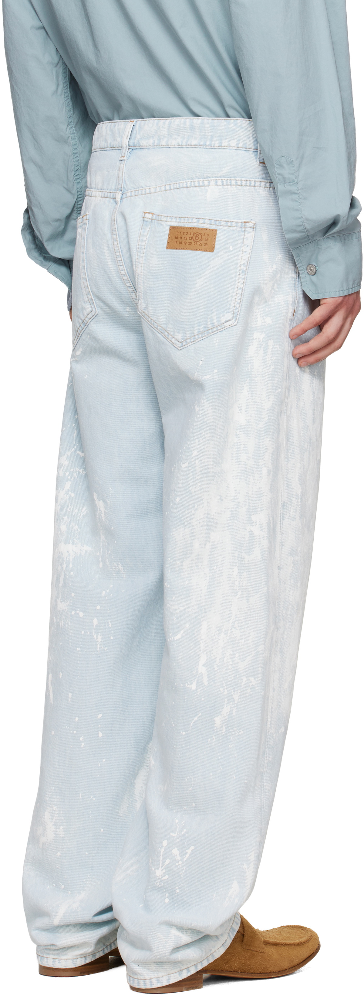 MM6 Maison Margiela Blue Paint Splatter Jeans