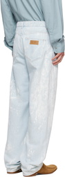MM6 Maison Margiela Blue Paint Splatter Jeans