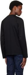 Sunspel Black Riviera Midweight Long Sleeve T-Shirt