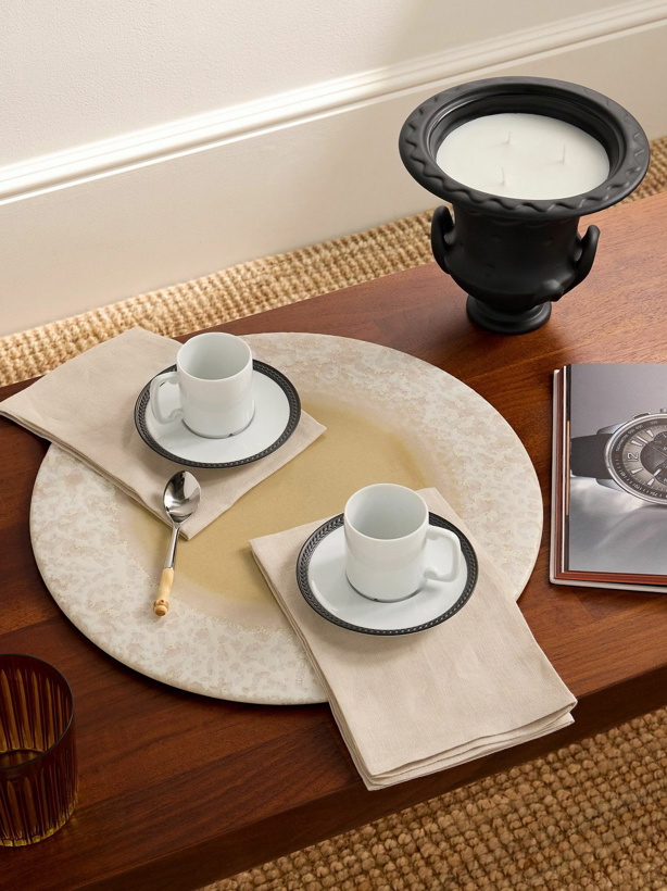 Photo: L'Objet - Soie Tresse Set of Two Porcelain Espresso Cups and Saucers