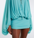 De La Vali Eulalia gathered chiffon minidress