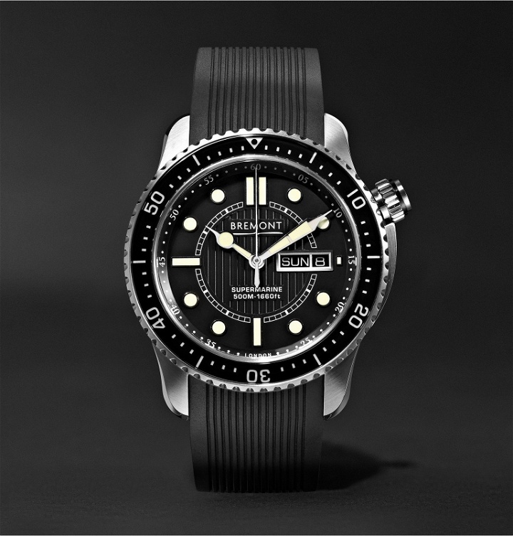 Photo: Bremont - S500 Supermarine Automatic 43mm Stainless Steel and Rubber Watch, Ref. No. S500/BK - Black