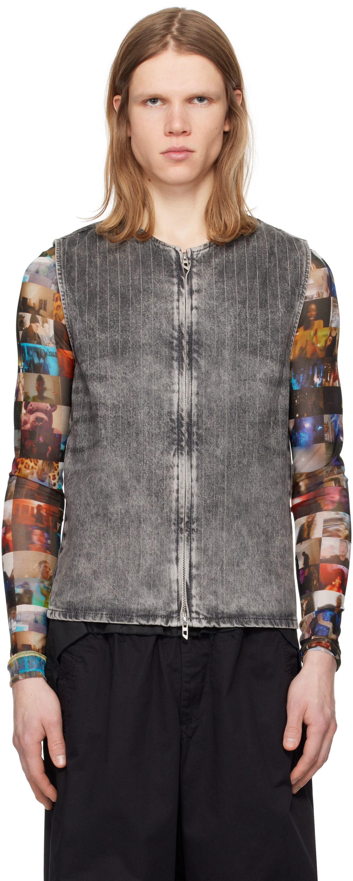 Diesel Gray D-Sund-S Denim Vest