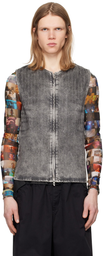 Photo: Diesel Gray D-Sund-S Denim Vest
