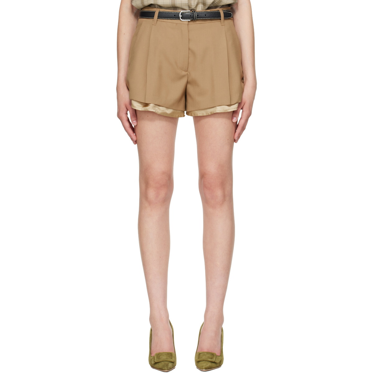 Marni Tan Virgin Wool Shorts