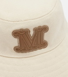 Max Mara Gondola leather-trimmed canvas bucket hat