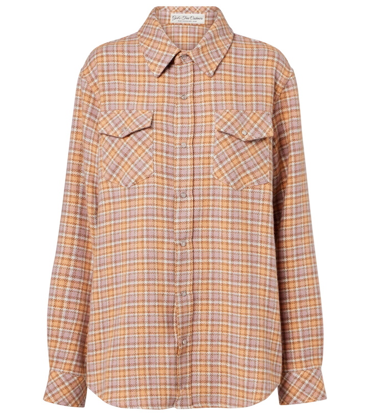 Photo: God's True Cashmere Midnight Rose plaid cashmere shirt