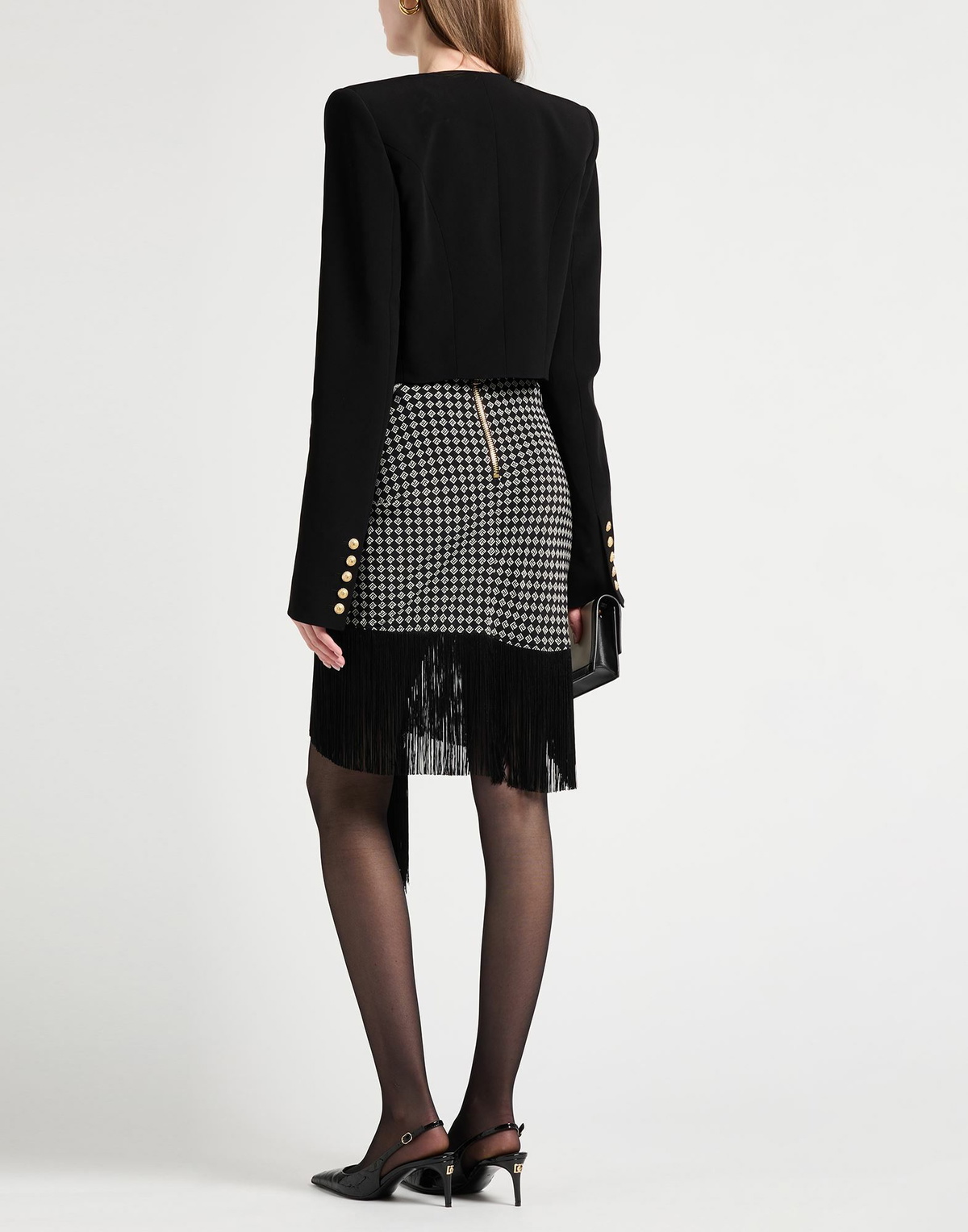 Balmain Womens Midi skirt in Black