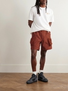 Nike - ACG Snowgrass Straight-Leg Mesh-Trimmed Belted Nylon Shorts - Red
