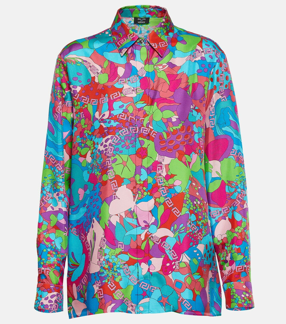 Versace x Dua Lipa Floral Summer silk twill shirt
