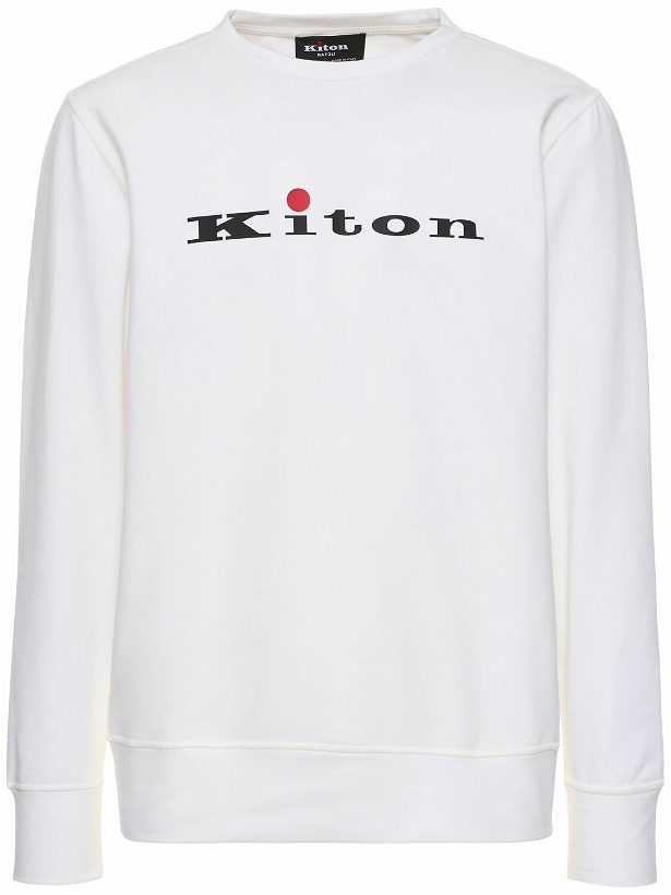 Photo: KITON - Logo Cotton Crewneck Sweatshirt