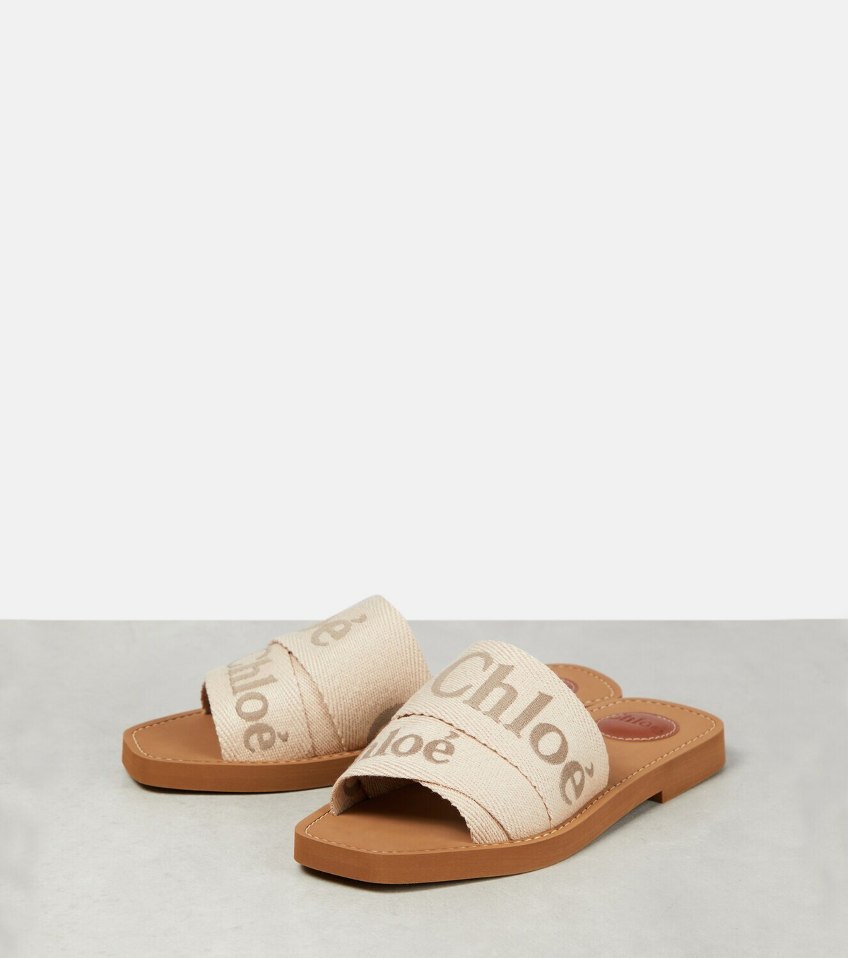 Chloe☆関税込☆ウッディ コットンキャンバス スライド Chloé Woody canvas slides Chloe