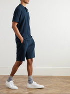 Sunspel - Tapered Cotton-Terry Drawstring Shorts - Blue