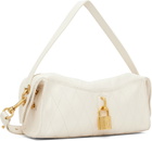 BALMAIN Off-White Small Pulse Smooth Topstitched Leather Bag