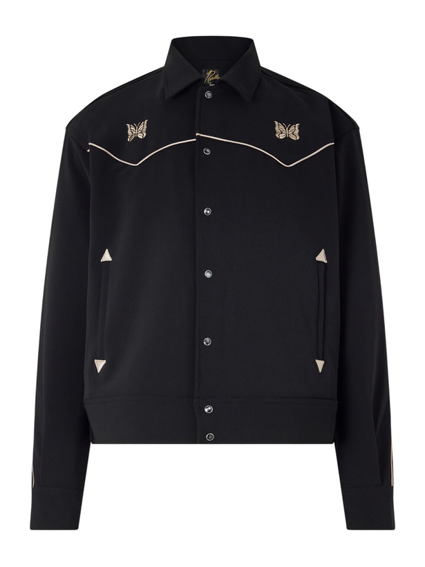 Photo: Needles - Piping Cowboy Logo-Embroidered Woven Jacket - Black