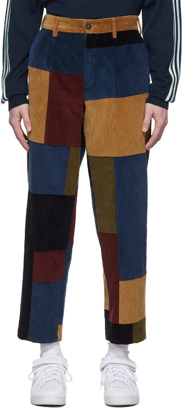 Photo: Noah Multicolor Baracuta Edition Patchwork Corduroy Trousers