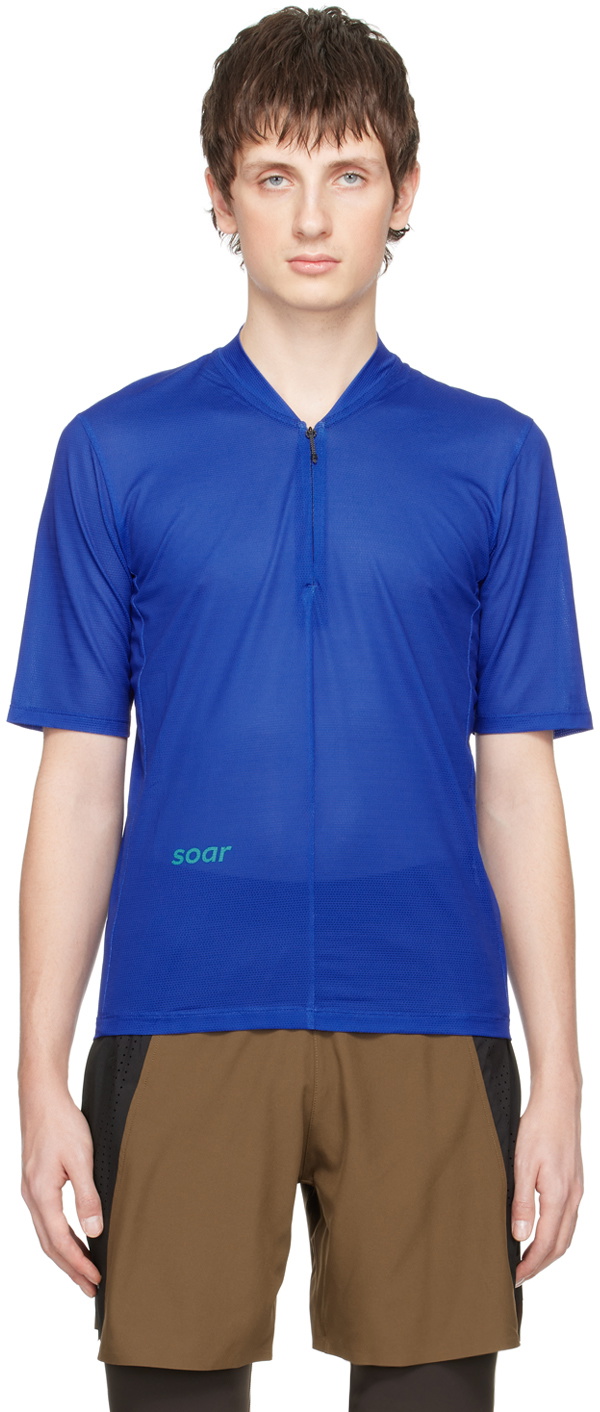 Soar Running Blue Hot Weather Zip T-Shirt Soar Running