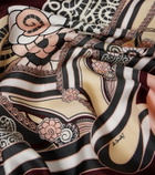 La DoubleJ Fringed printed silk twill scarf