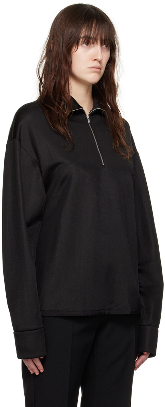 Jil Sander Black Zip Sweater