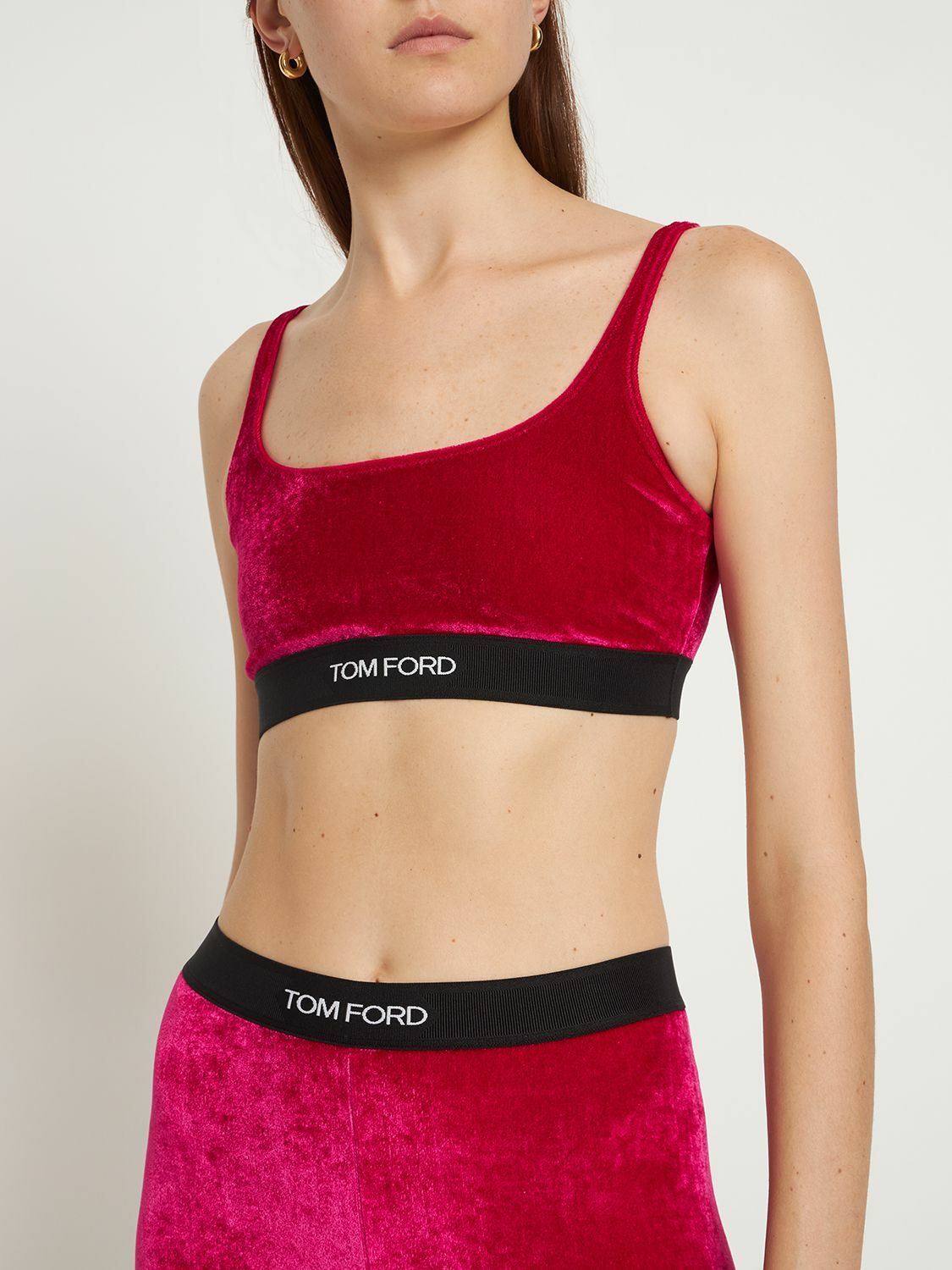 TOM FORD - Logo Stretch Velvet Bra TOM FORD