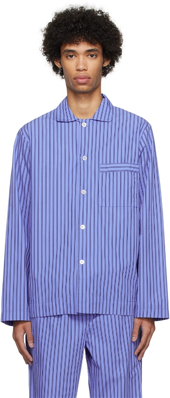 Photo: Tekla Blue Long Sleeve Pyjama Shirt