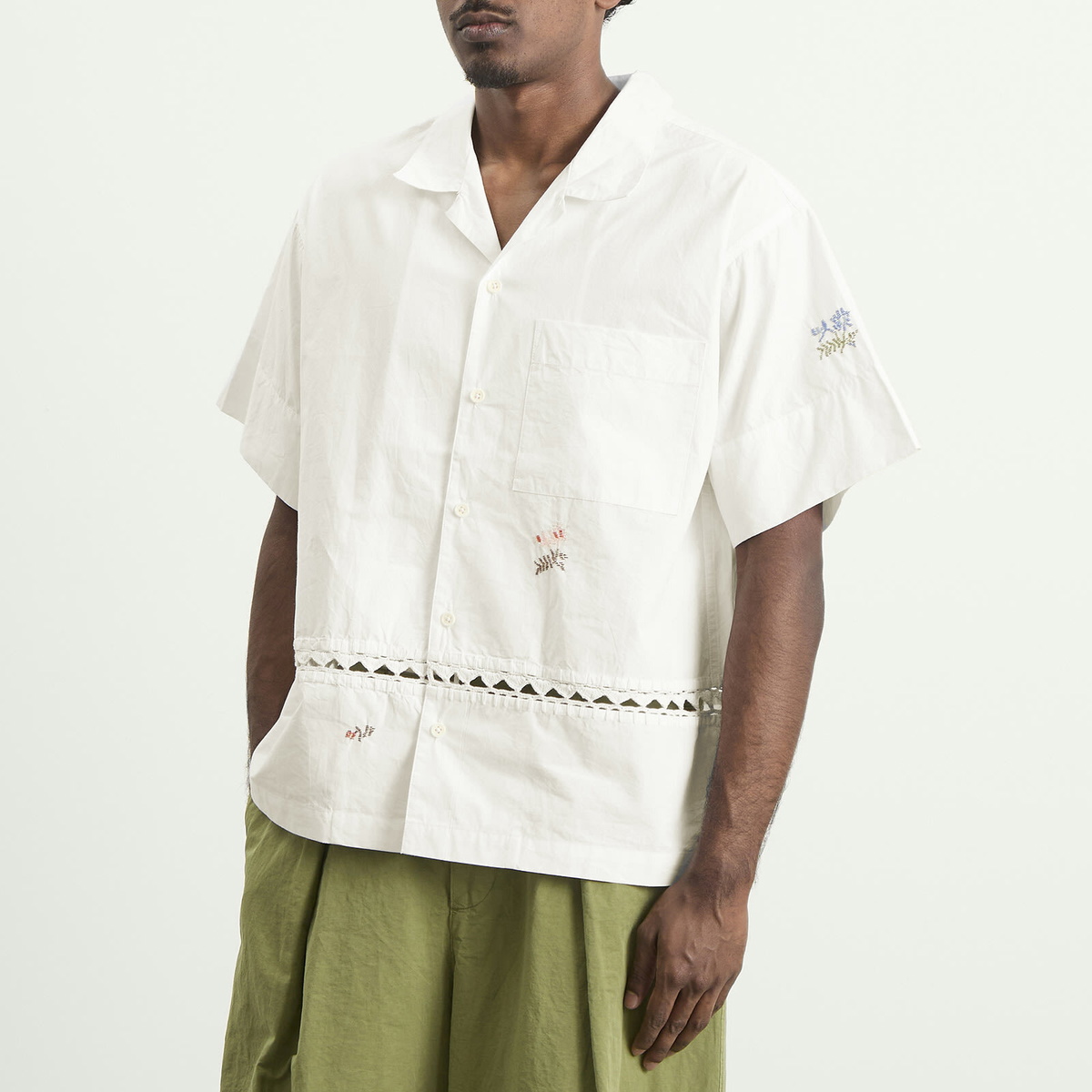 Story mfg. Men's Story mfg Greetings Hand Embroidered Shirt in
