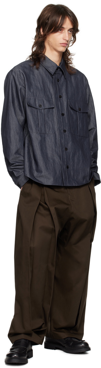 SAGE NATION Brown Box Pleat Trousers SAGE NATION
