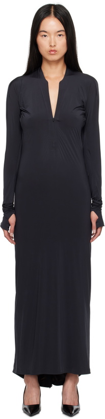 Photo: JOHANNA PARV Black Draped Back Midi Dress