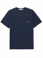 Maison Kitsuné - Logo-Appliquéd Cotton-Jersey T-Shirt - Blue