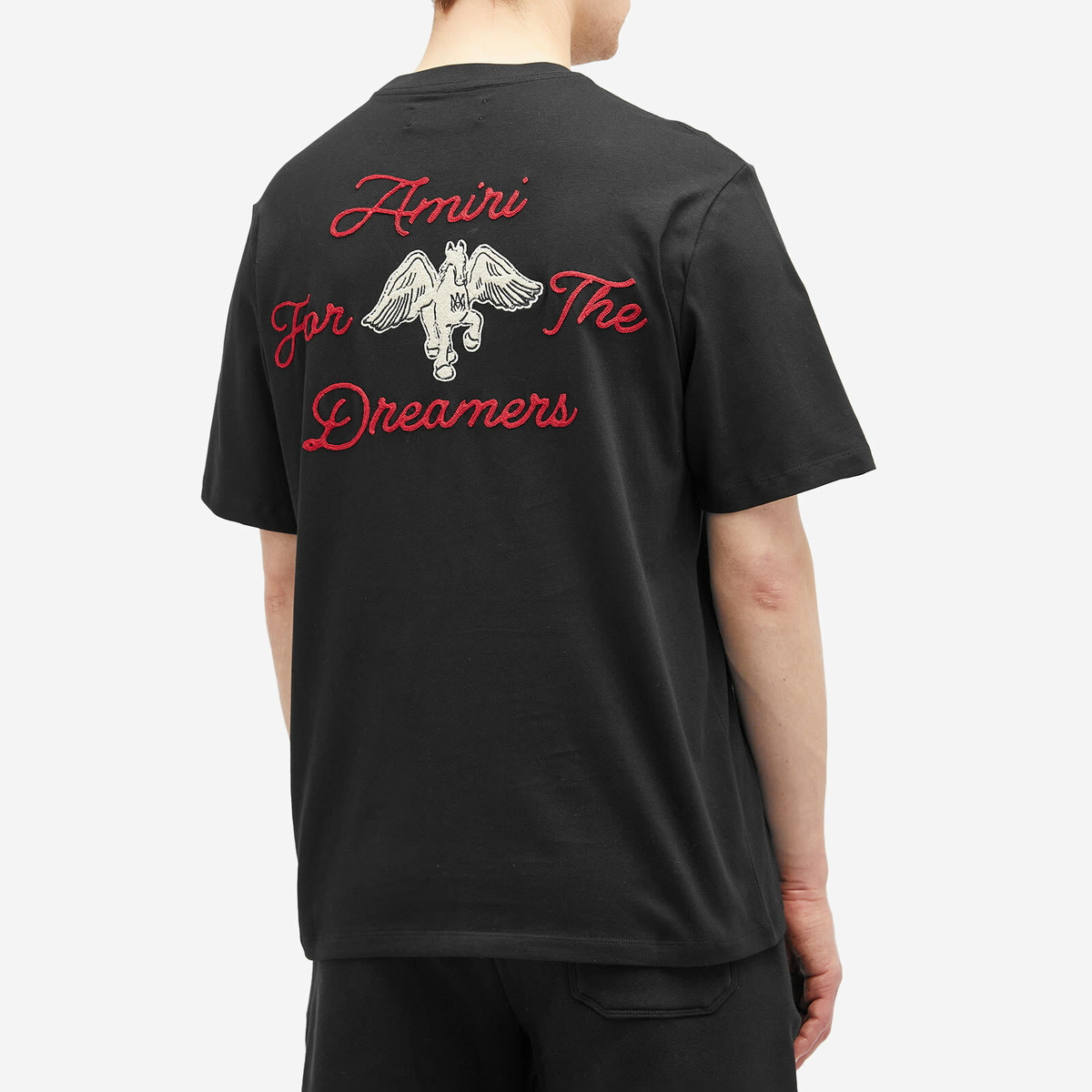 Tシャツ・カットソー AMIRI SS25 'Dreamers' shirt (AMSTCA1072 BLACK) AMIRI Men's Embroidered Dreamers T-Shirt in Black Amiri