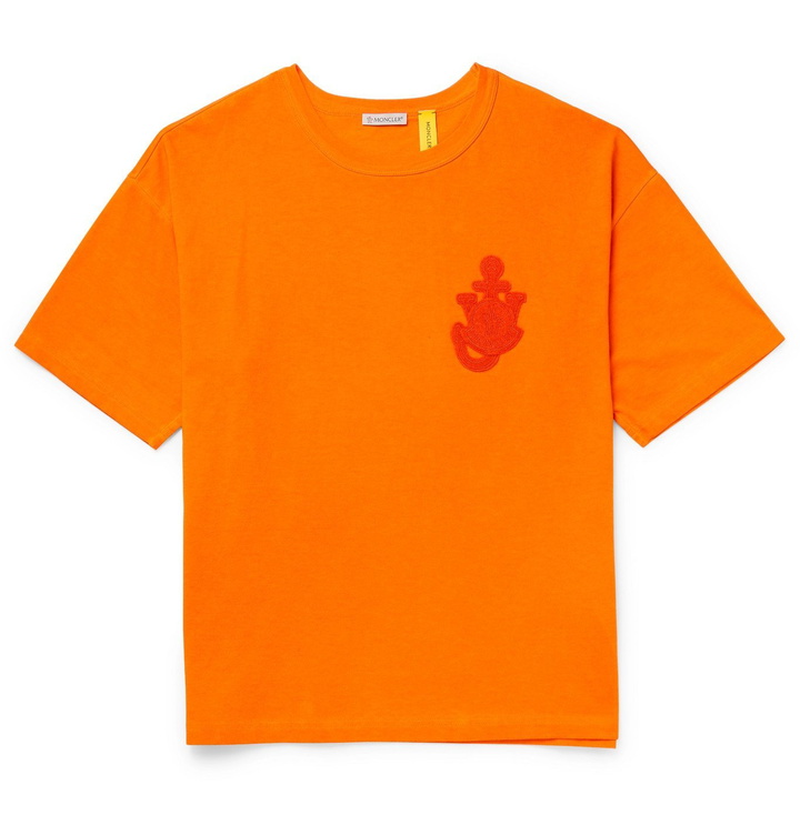 Photo: Moncler Genius - 1 JW Anderson Logo-Appliquéd Cotton-Jersey T-Shirt - Orange
