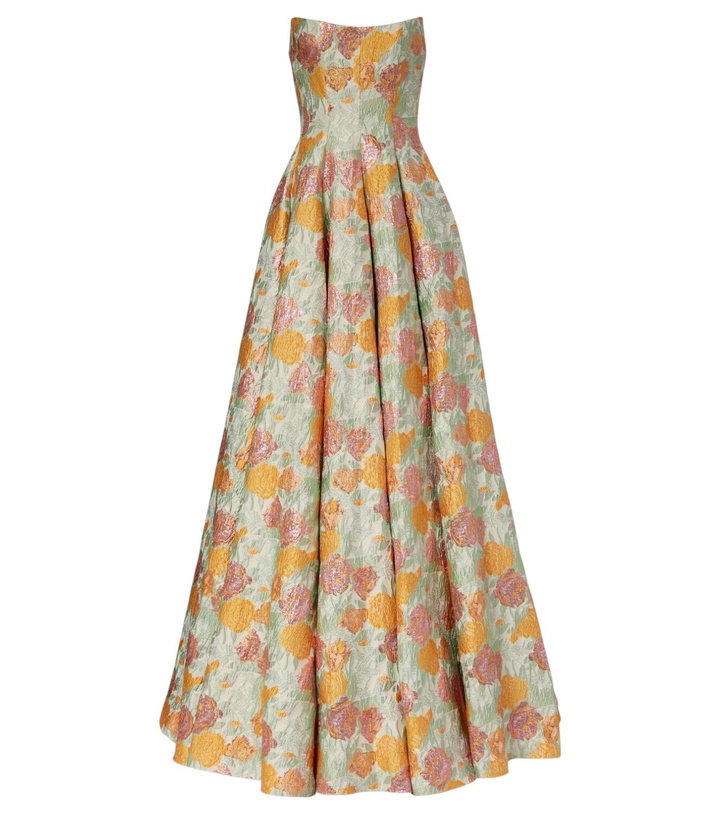 Photo: Markarian Floral lamé brocade corset gown