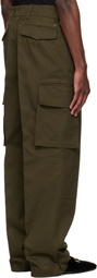 Valentino Khaki Cotton Gabardine Cargo Pants