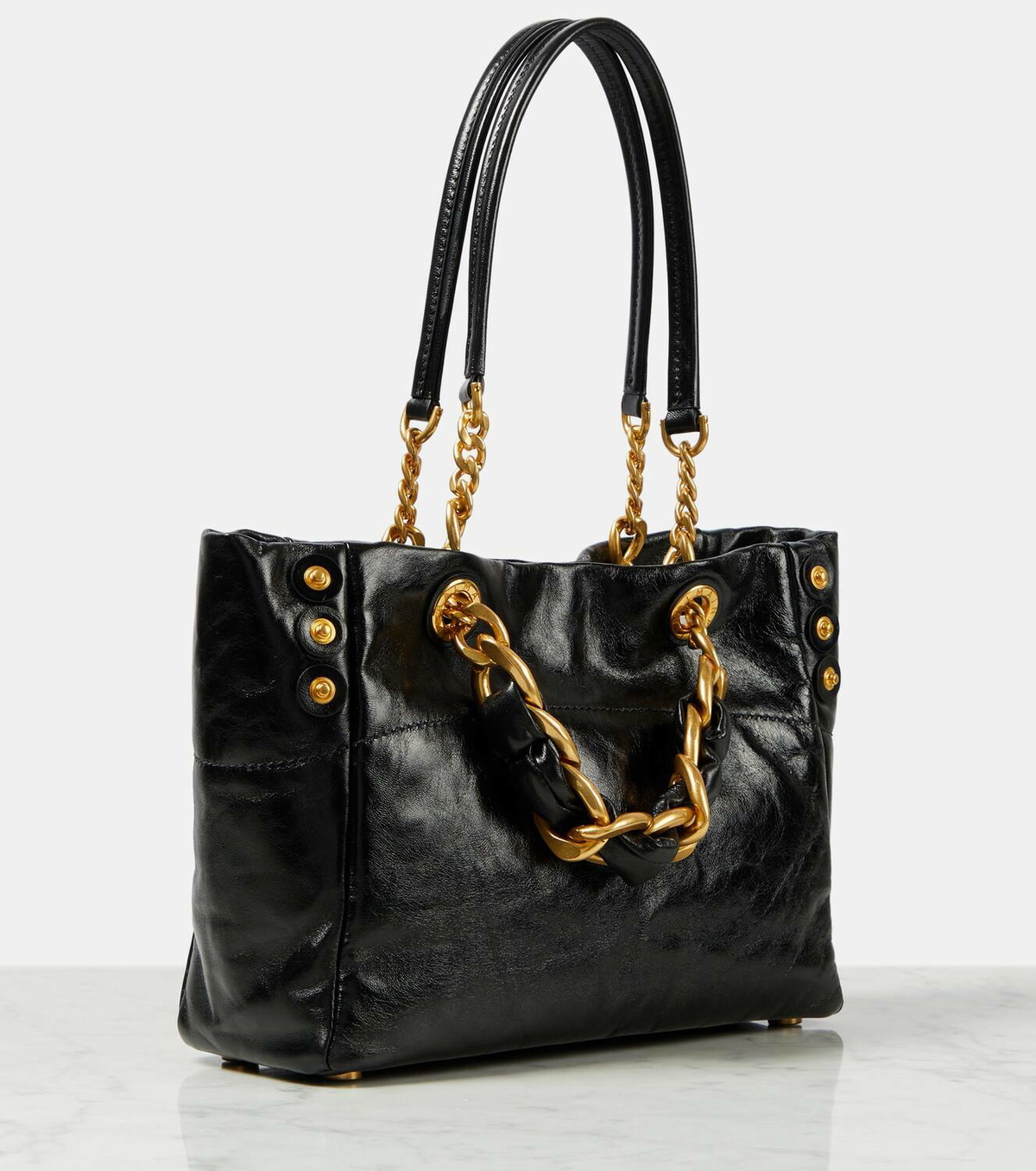 Balmain 1945 Soft Cabas Small leather tote bag