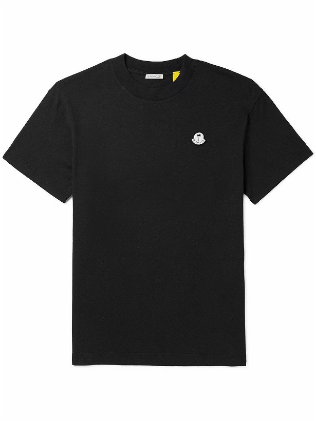 Photo: Moncler Genius - 8 Palm Angels Logo-Appliquéd Printed Cotton-Jersey T-Shirt - Black
