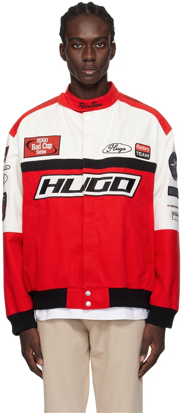 Photo: Hugo White & Red Patch Jacket