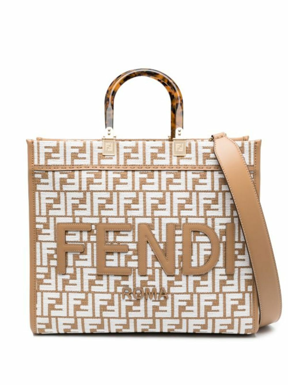 トートバッグ FENDI Rafia Medium Sunshine Shopping Bag FENDI Medium Sunshine Raffia Tote Bag | Neutrals | FARFETCH