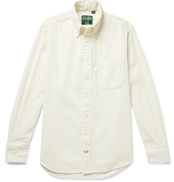 Photo: Gitman Vintage - Slim-Fit Button-Down Collar Cotton-Corduroy Shirt - Neutrals