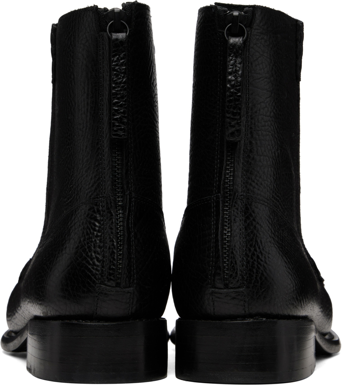HEREU Black Quadra Grainy Boots