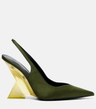 The Attico Cheope satin slingback wedges
