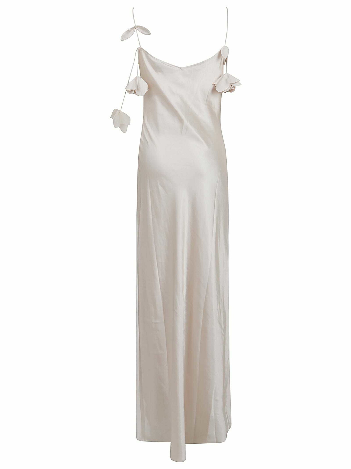 self-portrait Champagne Satin Flower Maxi Dress Self-Portrait