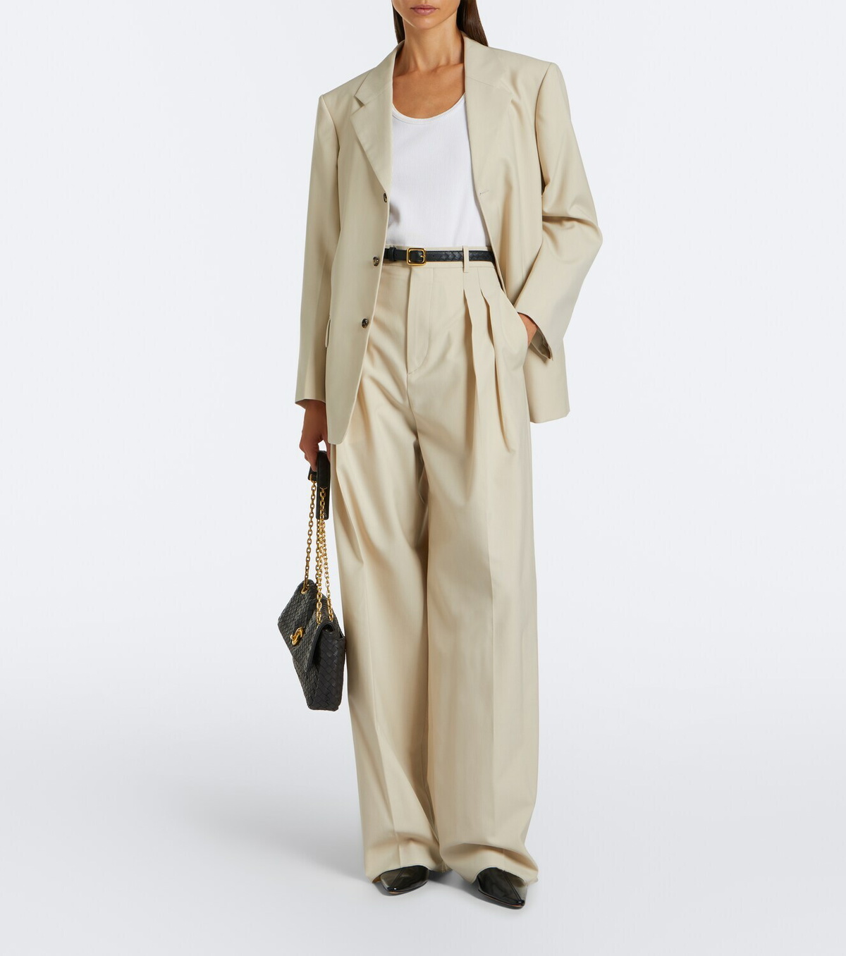 Bottega Veneta Striped wool and cotton blazer