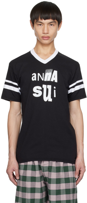 Photo: Anna Sui Black Football T-Shirt