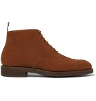 George Cleverley - William Cap-Toe Suede Boots - Brown